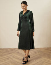 Kim Spot Midi Dress, Green (OLIVE), large