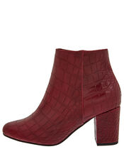 Cindy Croc Ankle Boots, Red (BURGUNDY), large