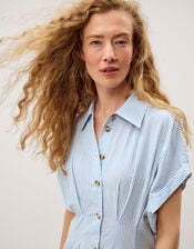 Dory Stripe Midi Shirt Dress, Blue (BLUE), large