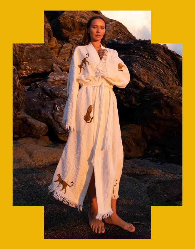 Meraki Beach Leopard Kimono, , large