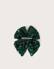 Sequin Bow Hair Clip, , large