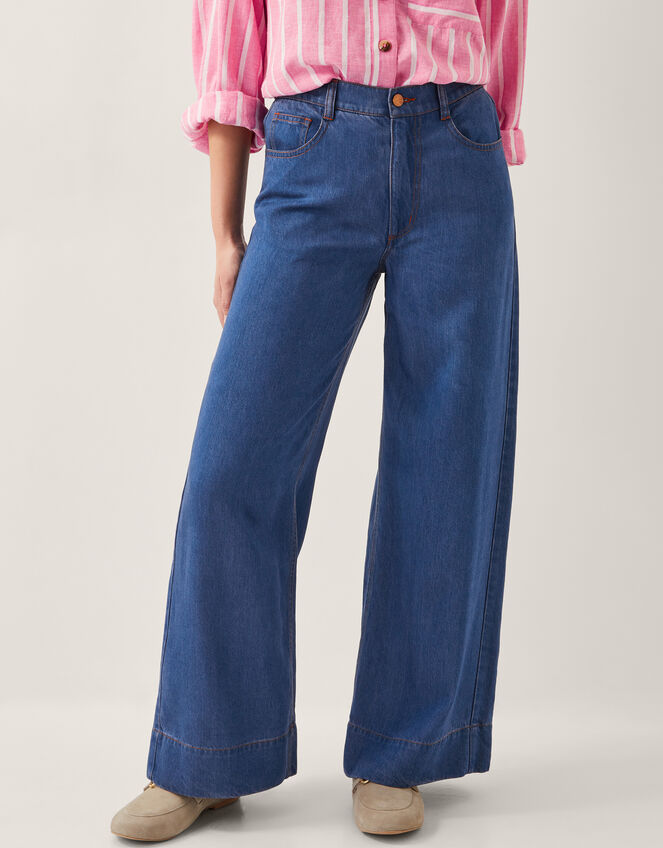 Heidi Slouchy Wide Leg Jeans, Blue (DENIM BLUE), large
