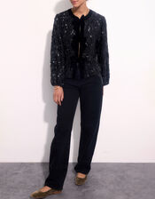 East Bow Embellished Jacket , Black (BLACK), large