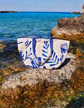 Embroidered Beach Bag, , large
