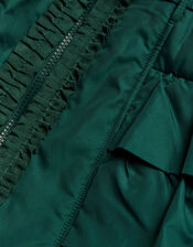 Tiered Belted Padded Coat, Green (GREEN), large