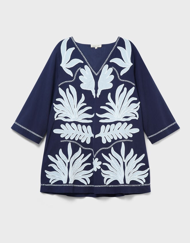 East Mella Hand-Appliqu&eacute; Tunic, Blue (NAVY), large