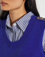 Nora Scoop Neck Knitted Vest, Blue (COBALT), large