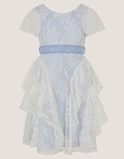 Joanie Cancan Ruffle Lace Dress, Blue (BLUE), large