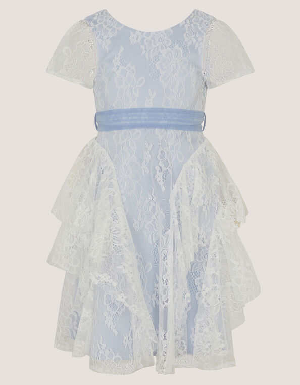 Joanie Cancan Ruffle Lace Dress, Blue (BLUE), large