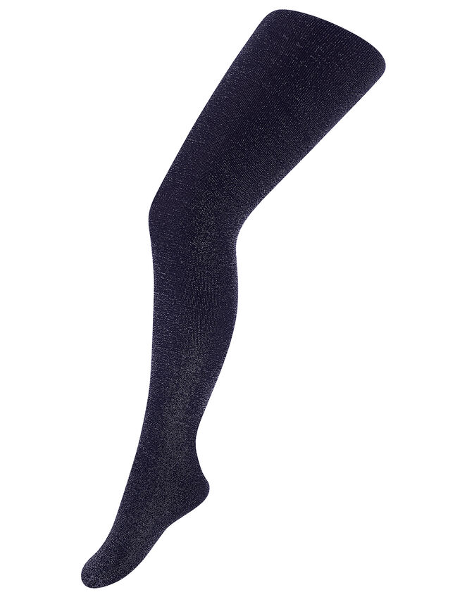 Sparkly Nylon Tights, Blue (NAVY), large