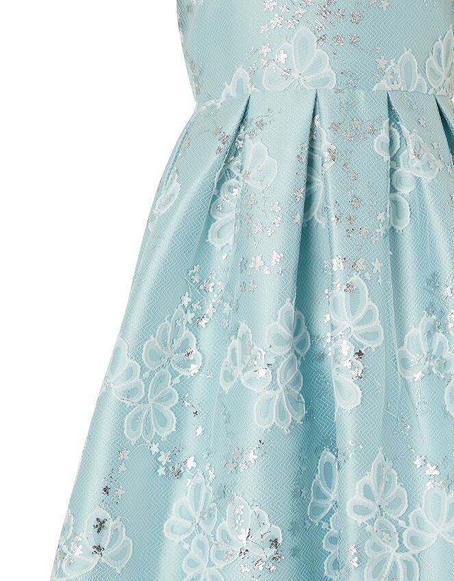 Nora Metallic Lace Dress, Blue (BLUE), large