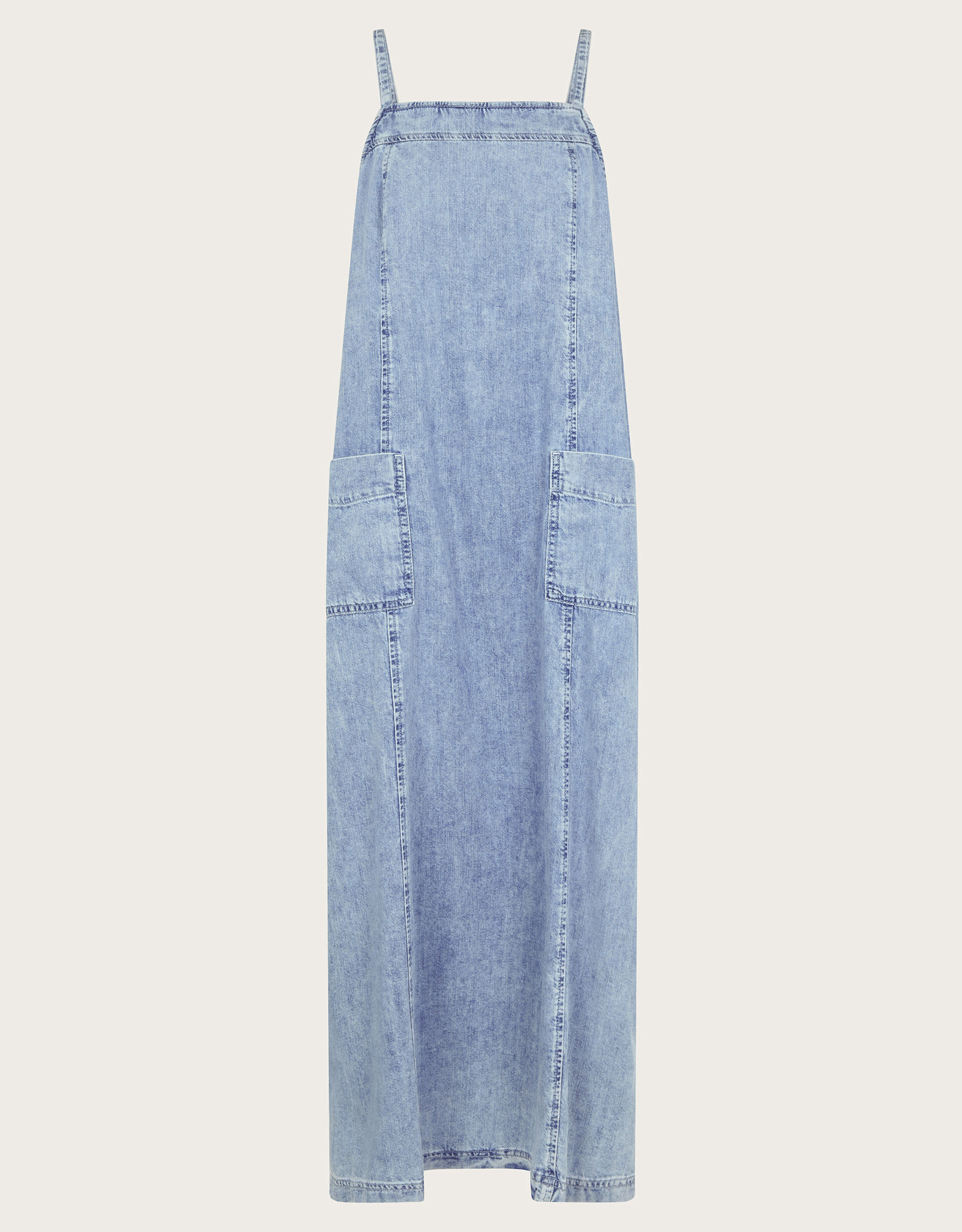 Midi denim overall dress top
