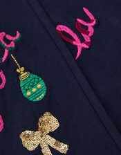 Christmas Sequin Leggings, Blue (NAVY), large