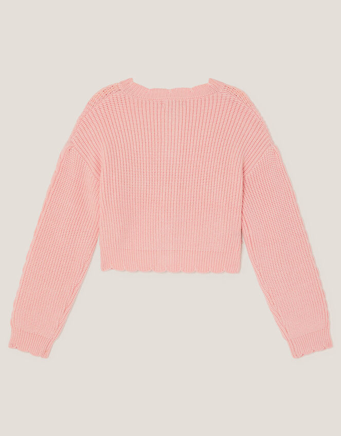 Bow Knit Cardigan, Pink (PINK), large