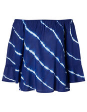 Tie-Dye Off-Shoulder Top in LENZING™ ECOVERO™, Blue (BLUE), large