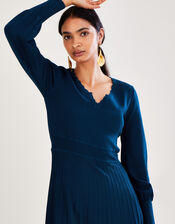 V Neck Midi Dress in LENZING™ ECOVERO™ , PEACOCK, large