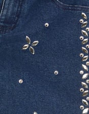 Jewel Embellished Jeans, Blue (BLUE), large