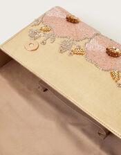 Flower Beaded Clutch Bag, , large