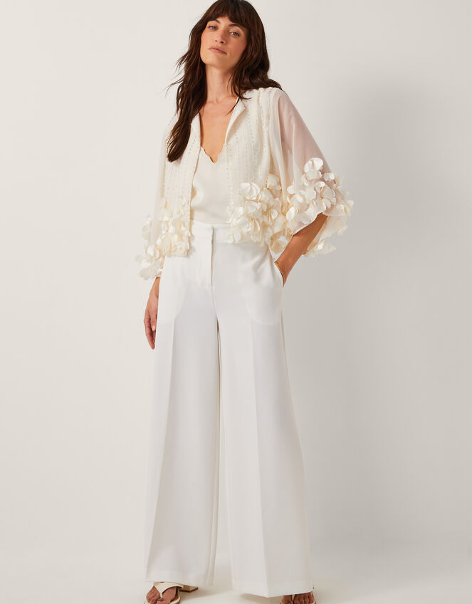 Carly Embellished Floral Cover Up, Ivory (IVORY), large