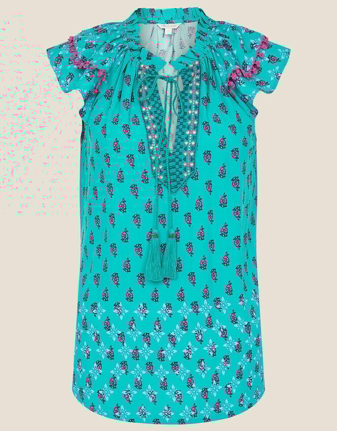 Roopa Embroidered Top , Green (GREEN), large