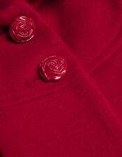 Baby Rose Hem Pleated Coat with Hood	, Red (RED), large