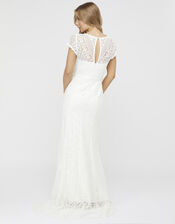Nellie Floral Lace Bridal Dress, Ivory (IVORY), large