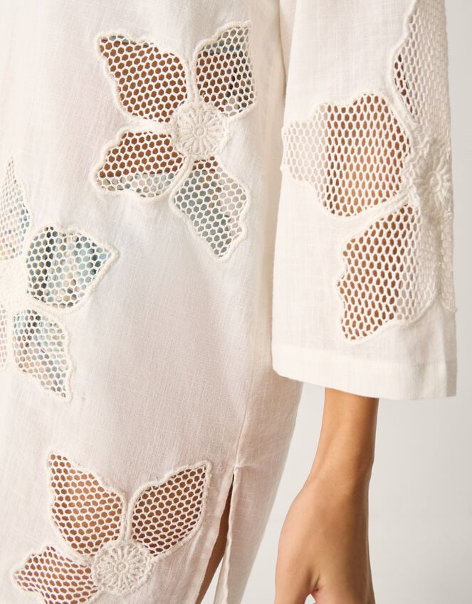 Joanna Cutwork Beach Shirt, Ivory (IVORY), large
