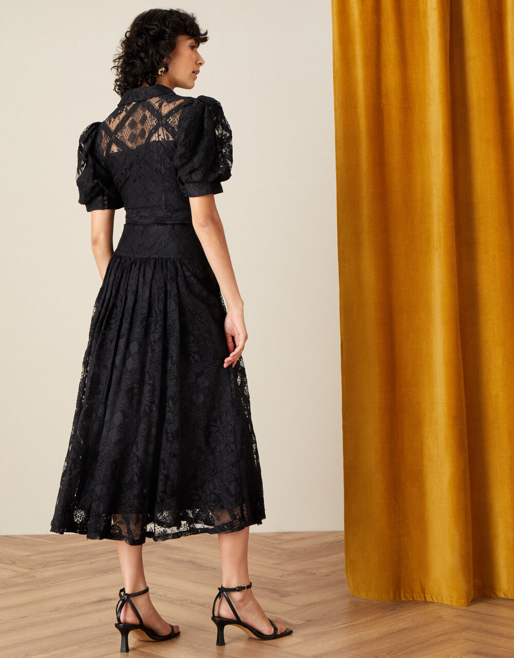Leila Lace Shirt Dress Black | Evening Dresses | Monsoon UK.