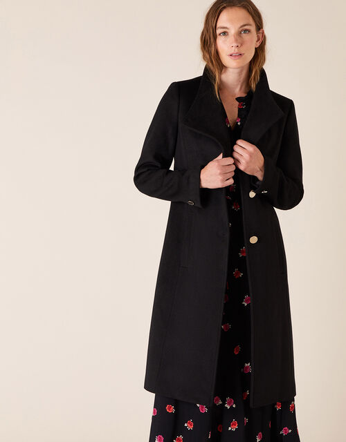 Ruby Long Coat, Black (BLACK), large