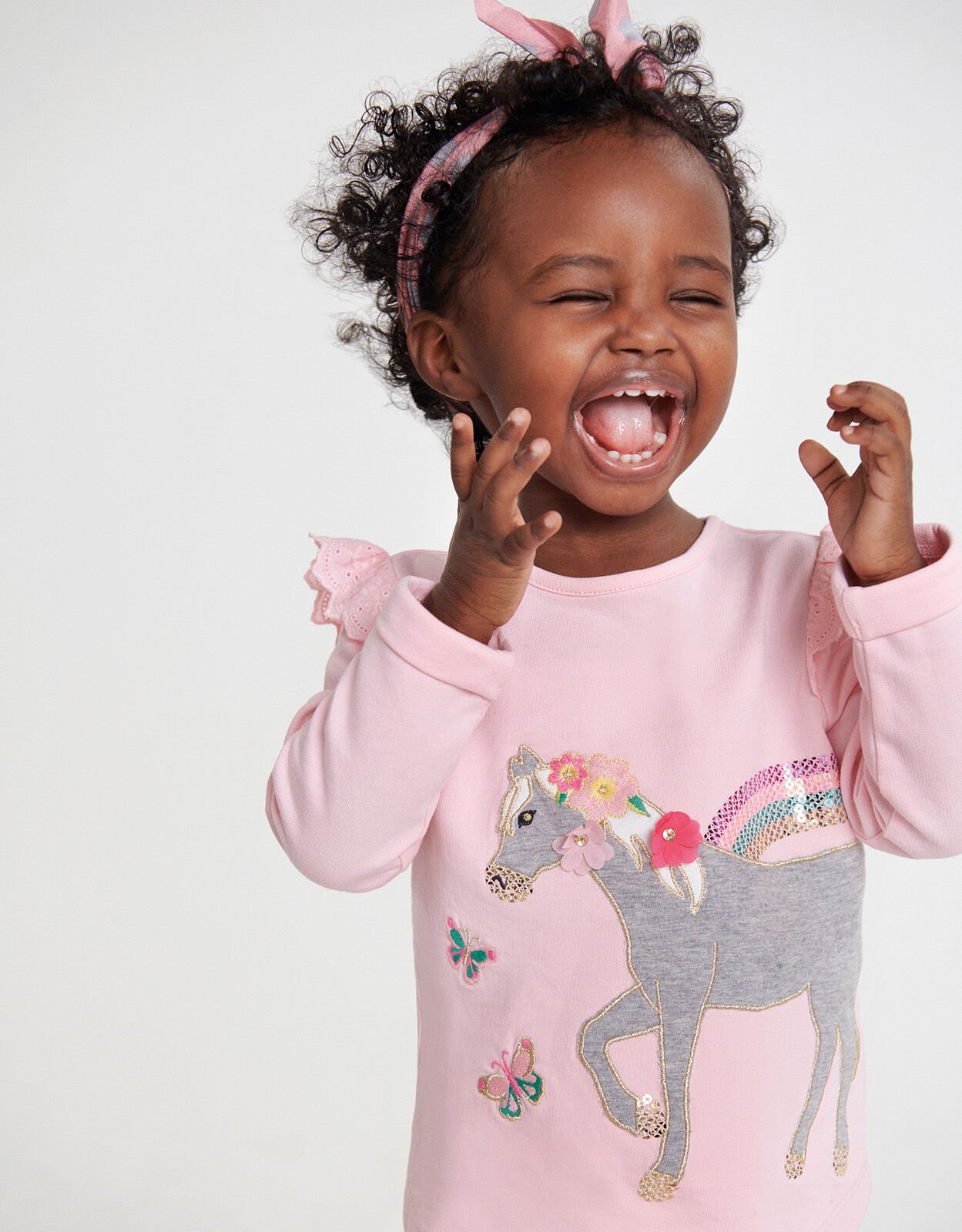 Baby Horse Sweatshirt and Leggings Set Pink