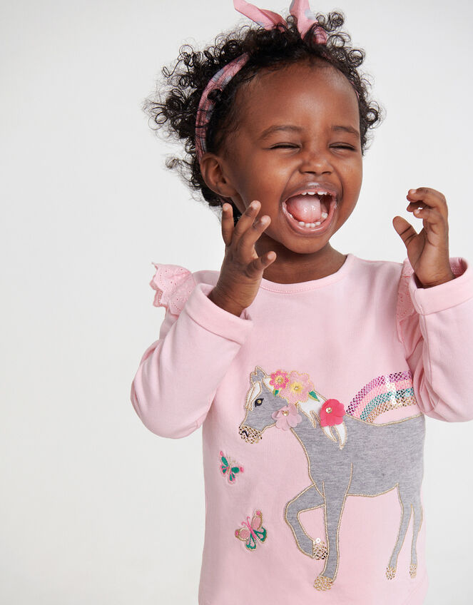Baby Horse Sweatshirt and Leggings Set, Pink (PINK), large