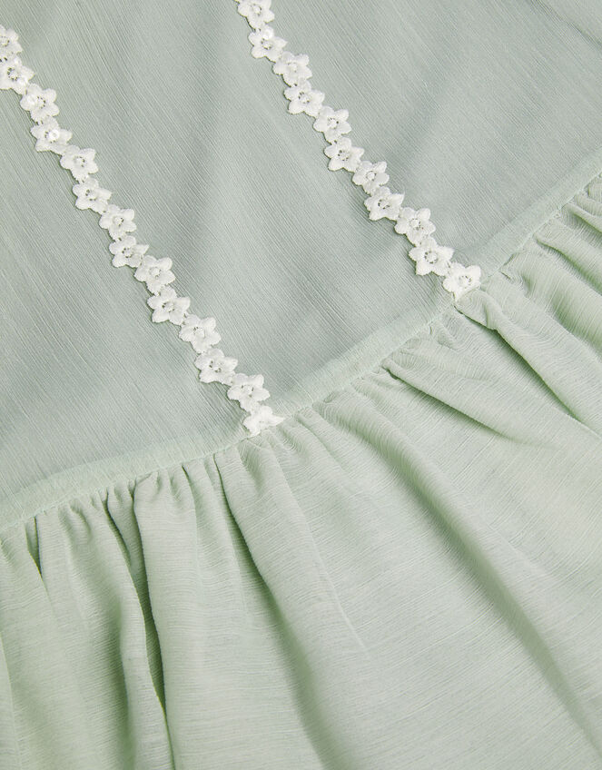 Antonia Drop Waist Flower Dress, Green (SAGE), large