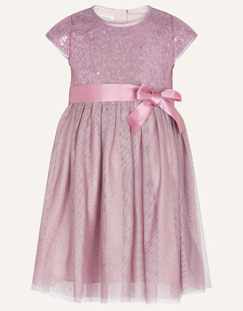 Baby Paige Dress in Recycled Polyester, Pink (DUSKY PINK), large