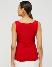 Bridey Square Neck Jersey Vest, Red (RED), large