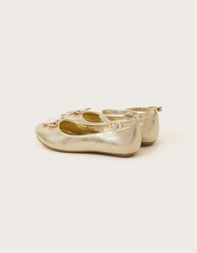 Skye Sequin Embellished Ballerina Flats, Gold (GOLD), large