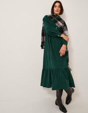 Adriana Corduroy Midi Shirt Dress, Green (GREEN), large