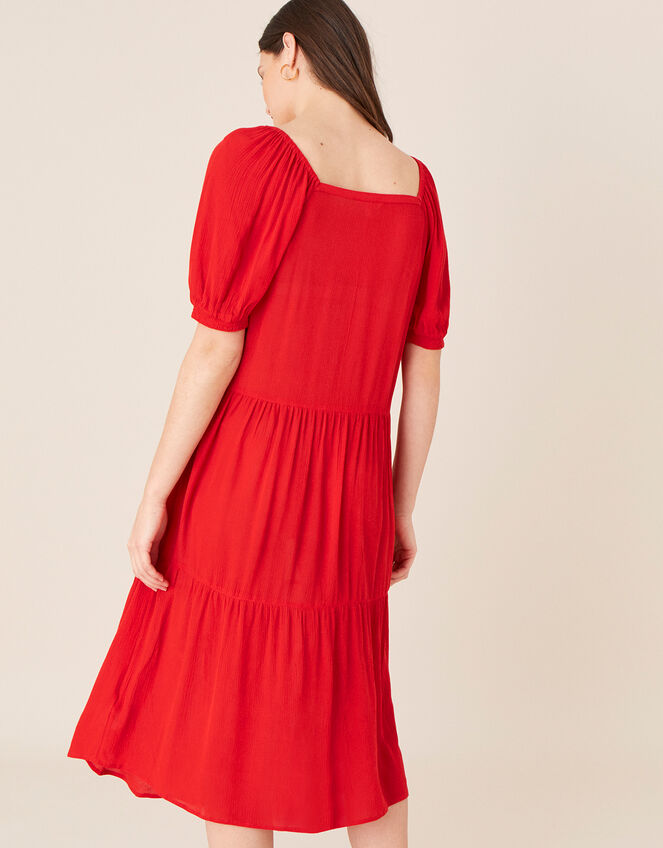 Square Neck Midi Dress in LENZING™ ECOVERO™, Red (RED), large