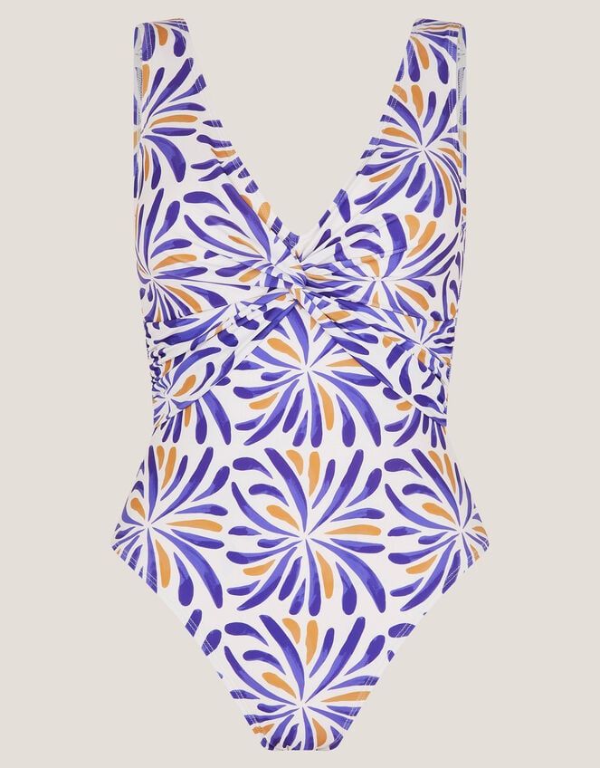 Cece Block Print Swimsuit, Blue (BLUE), large