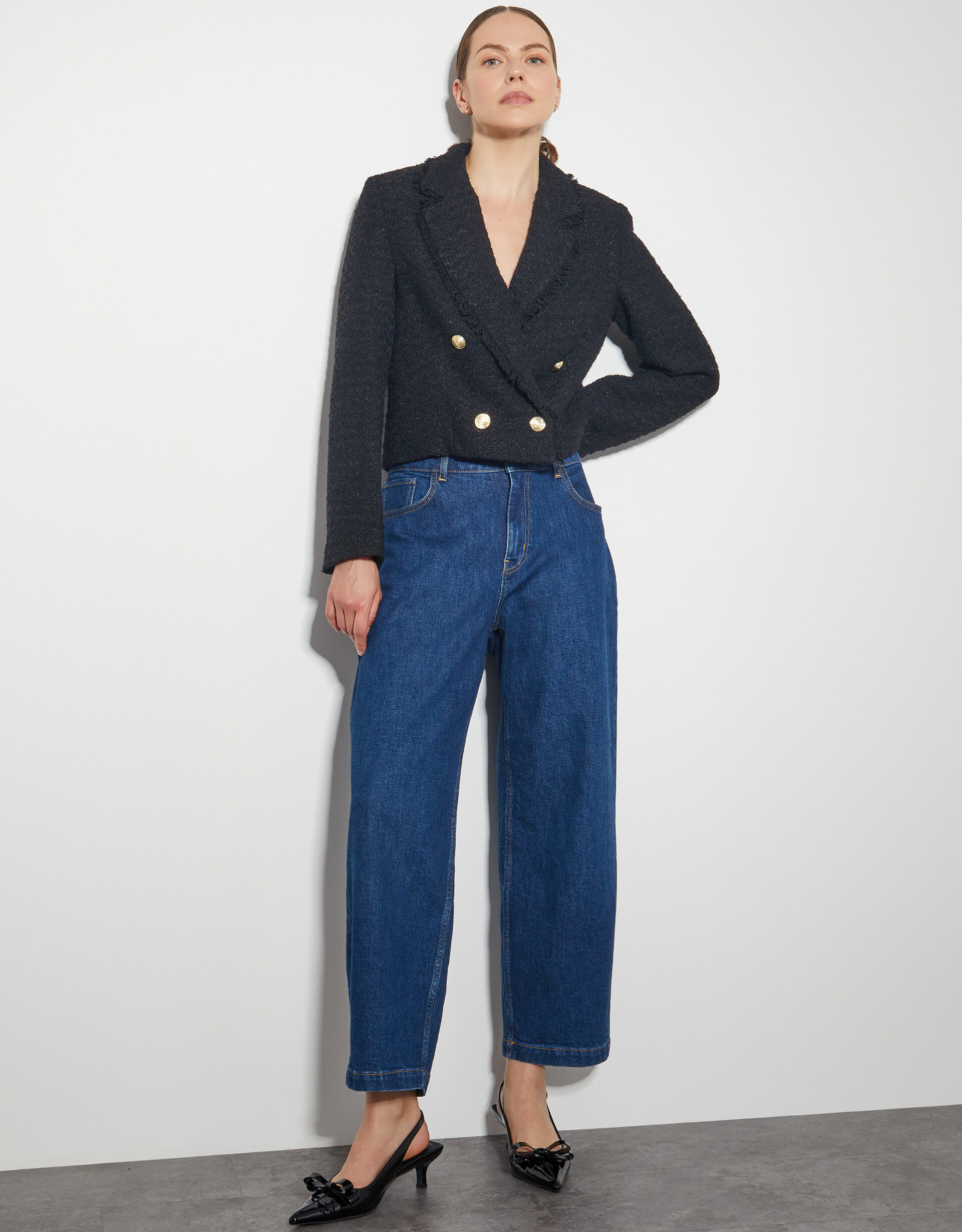 Cropped tweed blazer deals