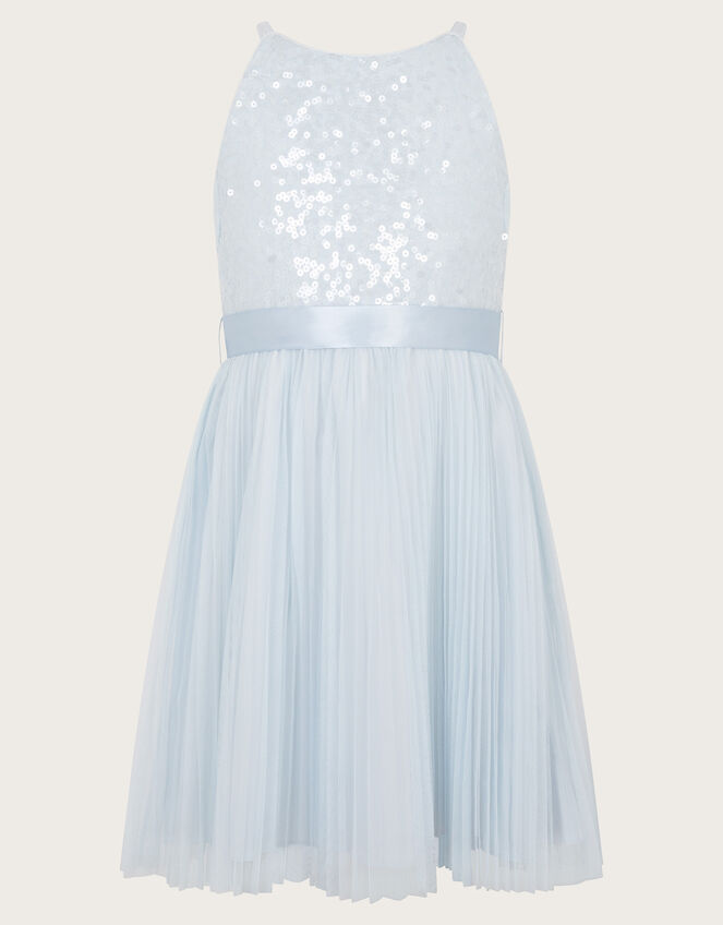 Keita Embellished Plisse Dress, Blue (BLUE), large