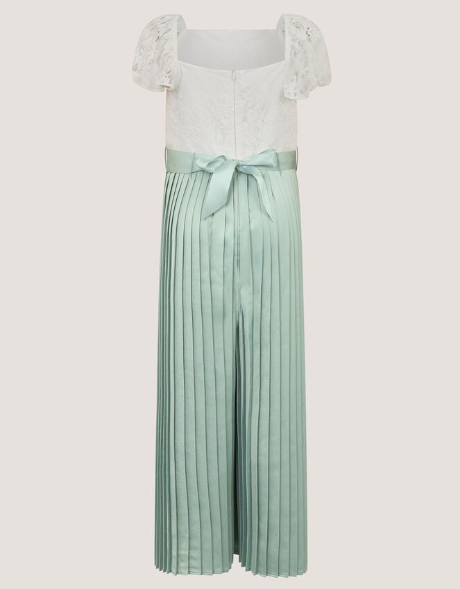 Lace Pleated Jumpsuit, Green (SAGE), large