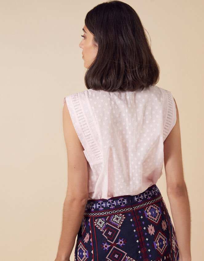Dot Tank Top in Organic Cotton, Pink (BLUSH), large