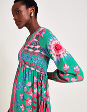 Saskia Floral Dress, Blue (TURQUOISE), large