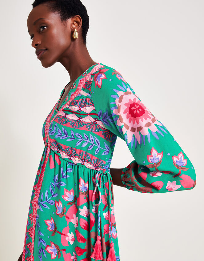 Saskia Floral Dress, Blue (TURQUOISE), large