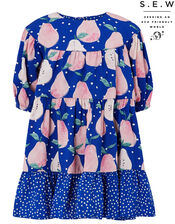 Baby Pear Printed Dress in LENZING™ ECOVERO™, Blue (BLUE), large