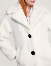 Trinity Long Teddy Coat, Ivory (IVORY), large