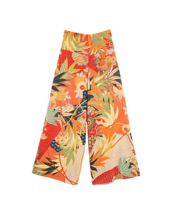 One Hundred Stars Fan Print Wide Leg Trousers, Red (RED), large