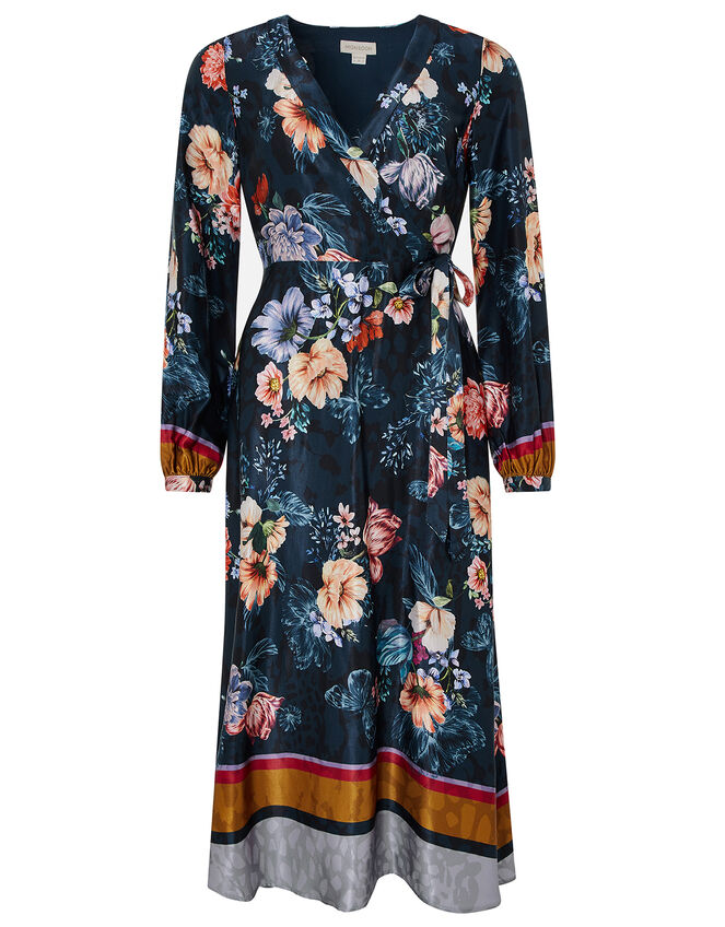 Shanie Floral Midi Dress, Teal (TEAL), large