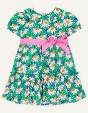Baby Daisy Print Tiered Dress, Green (GREEN), large