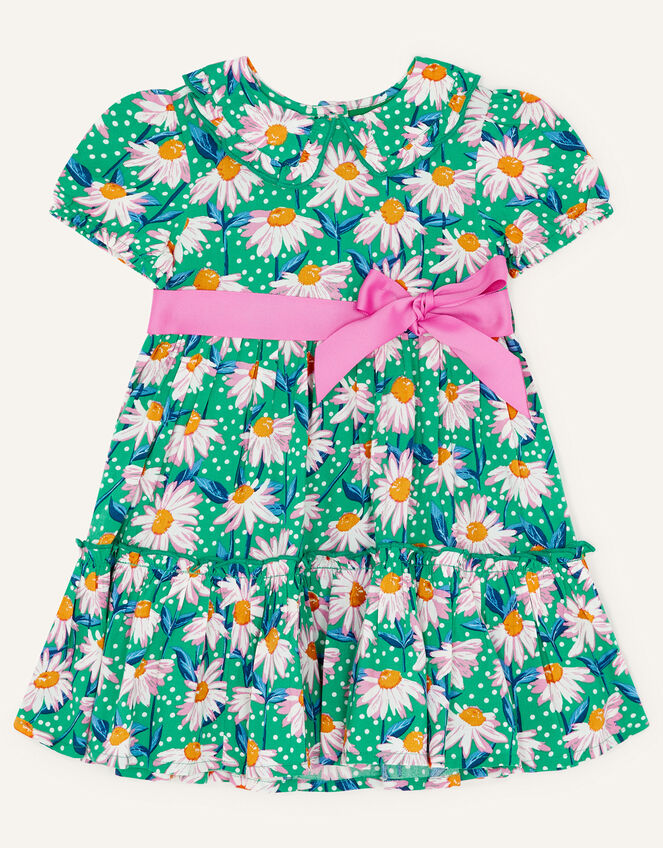 Baby Daisy Print Tiered Dress, Green (GREEN), large